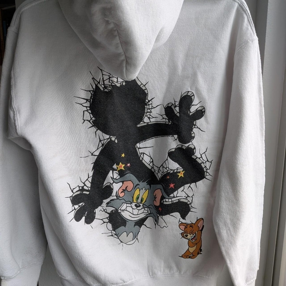 Tom and Jerry "Shattered" Graphic Hoodie - Y2K/Retro Style